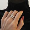 South Korea Dongdaemun Double-Layer Ball Ring: S925 Sterling Silver, Fashionable Design for Women