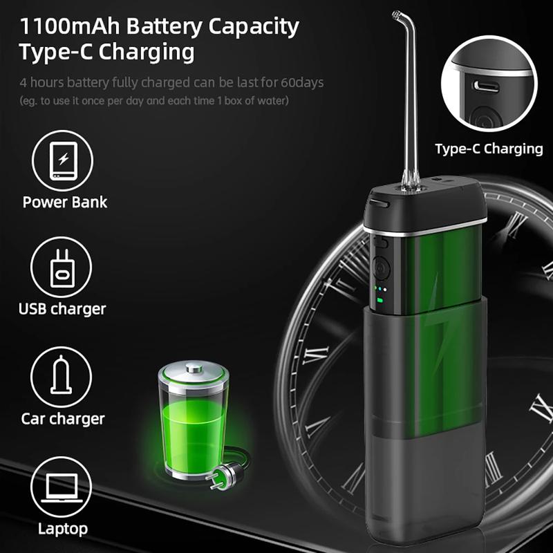 NEW Electric Oral Irrigator Mini Portable Water Flosser 200ML 3Mode Dental Teeth Pick Whitening Cleaner Waterpulse Tooth Cleaner