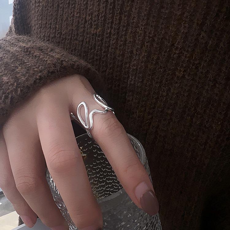 S925 Silver LOVE Letter Women's Creative Open Ring - Versatile Niche Design