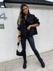 Winter European and American Style Long Sleeve Button Cotton-Padded Women's Jacket