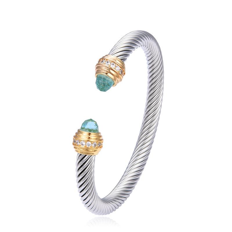 European and American Twisted Wire Gold Opening Bracelet, Brick Bracelet, Cable Wire Rope Bracelet 2026