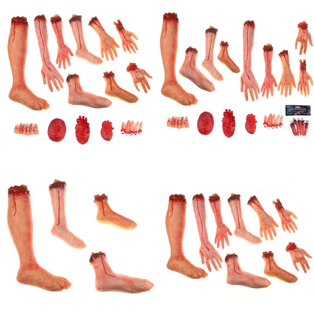 Realistic Halloween Fake Body Parts Decoration Scary Severed Arm And Hand Prop