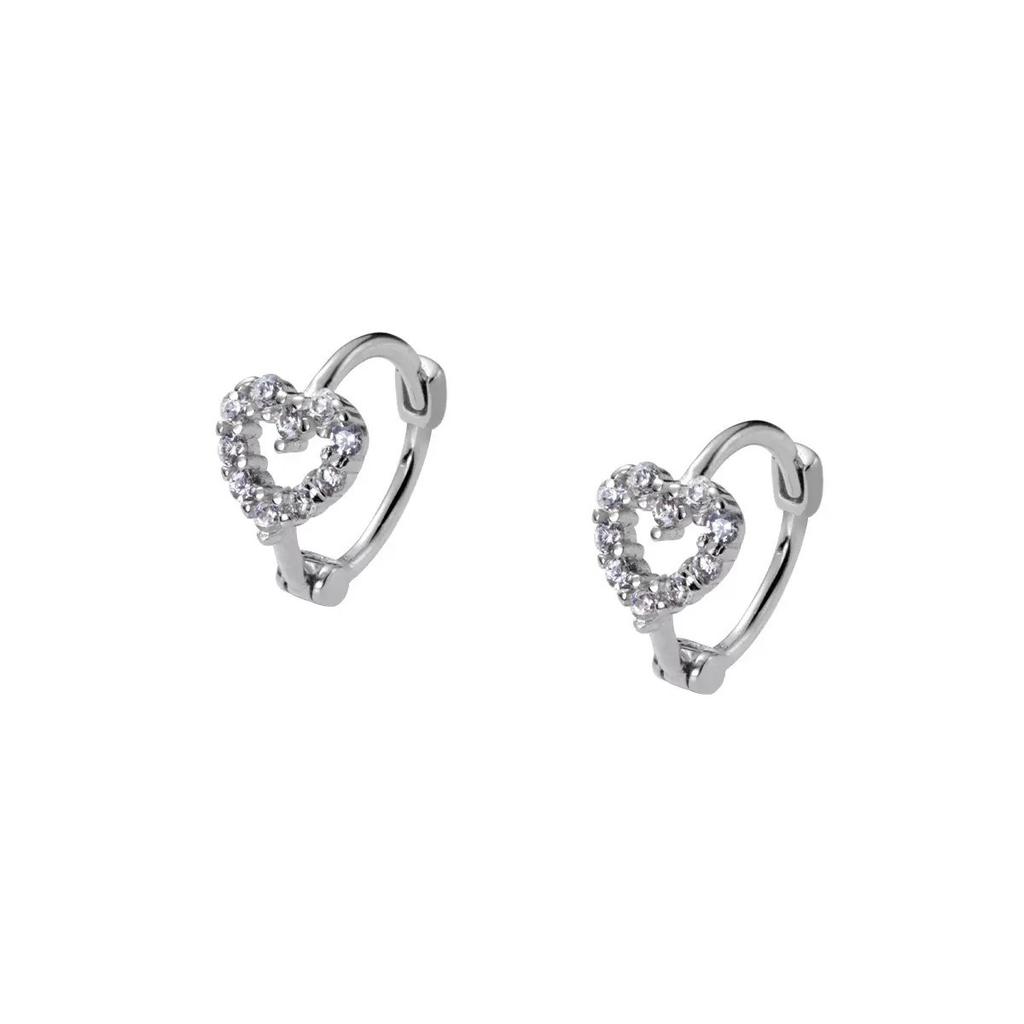 Light Luxury Unique Love Full Diamond Earrings S925 Sterling Silver Earrings, Sweet Girly Style Holiday Wear Versatile Ear Buckles 2026