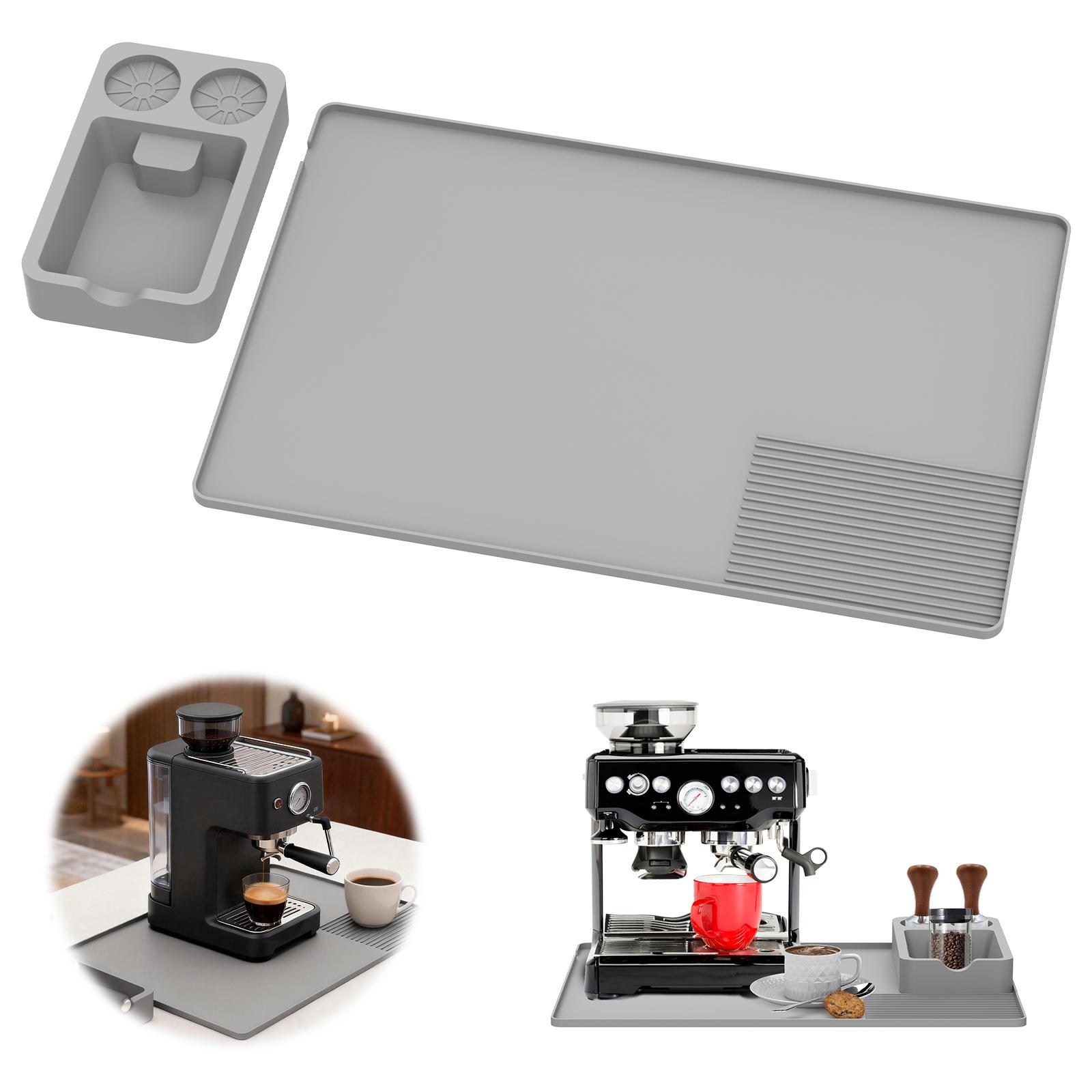 

2 in 1 Silicone Coffee Mat Multi-Functional Non-Slip Bar Mat with Tamping Pad Heat Resistant Kitchen Drying Pad Bar Accessories M