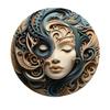 High Definition Metal Tin Sign Set Bohemian Sun Moon Goddess Round Wall Art Decor for Spiritual Home