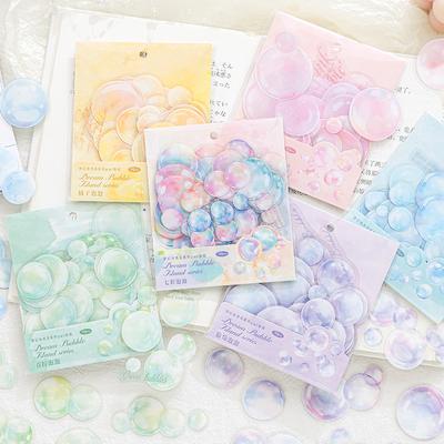 Journal GO 30pcs Kawaii Scrapbooking Stickers Fantasy Bubble Island Junk Journal Planner Cute Decorative Stationery Sticker