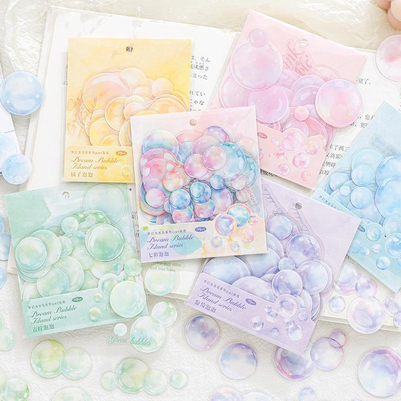 30 Sheets INS Bubble Sticker Pack Personality Diary Junk Journal Handbook DIY Collage Decoration Scrapbooking School Stationery