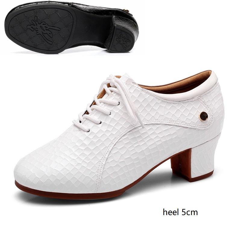 Scarpe Sportive da Donna in Pelle Suola Morbida Scarpe Quadrate per Adulti da Donna Pelle Moderne Scarpe da Danza Latina Sneaker da Sala da Ballo
