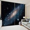 Universal Galaxy Starry Sky Print Window Curtains for Living Room Bedroom Home Decoration Left and Right Biparting Open