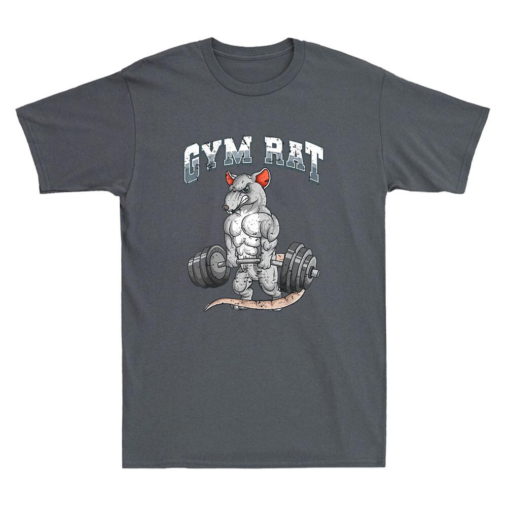 Gym Rat Funny Rat Deadlift Fitness Gym Bodybuilding Meme Novelty Men s T-Shirt XXXXL