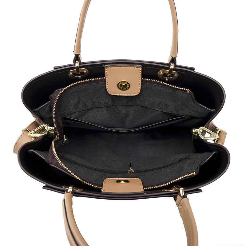 Handbag, New Middle-aged Mother Bag, High-end Feel, Large Capacity Tote Bag, Contrasting Color Printed Commuting Bag for Women