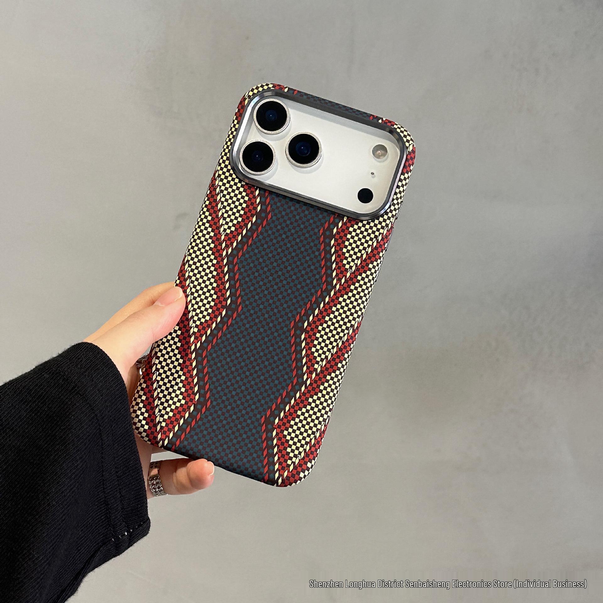 iPhone 17 Pro Max Magnetic Carbon Fiber PC Protective Case with Skin-Feel Texture Pro 16