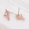 Snowflake Rhinestone Metal Stud Earrings - Trendy Geometric Design for Women