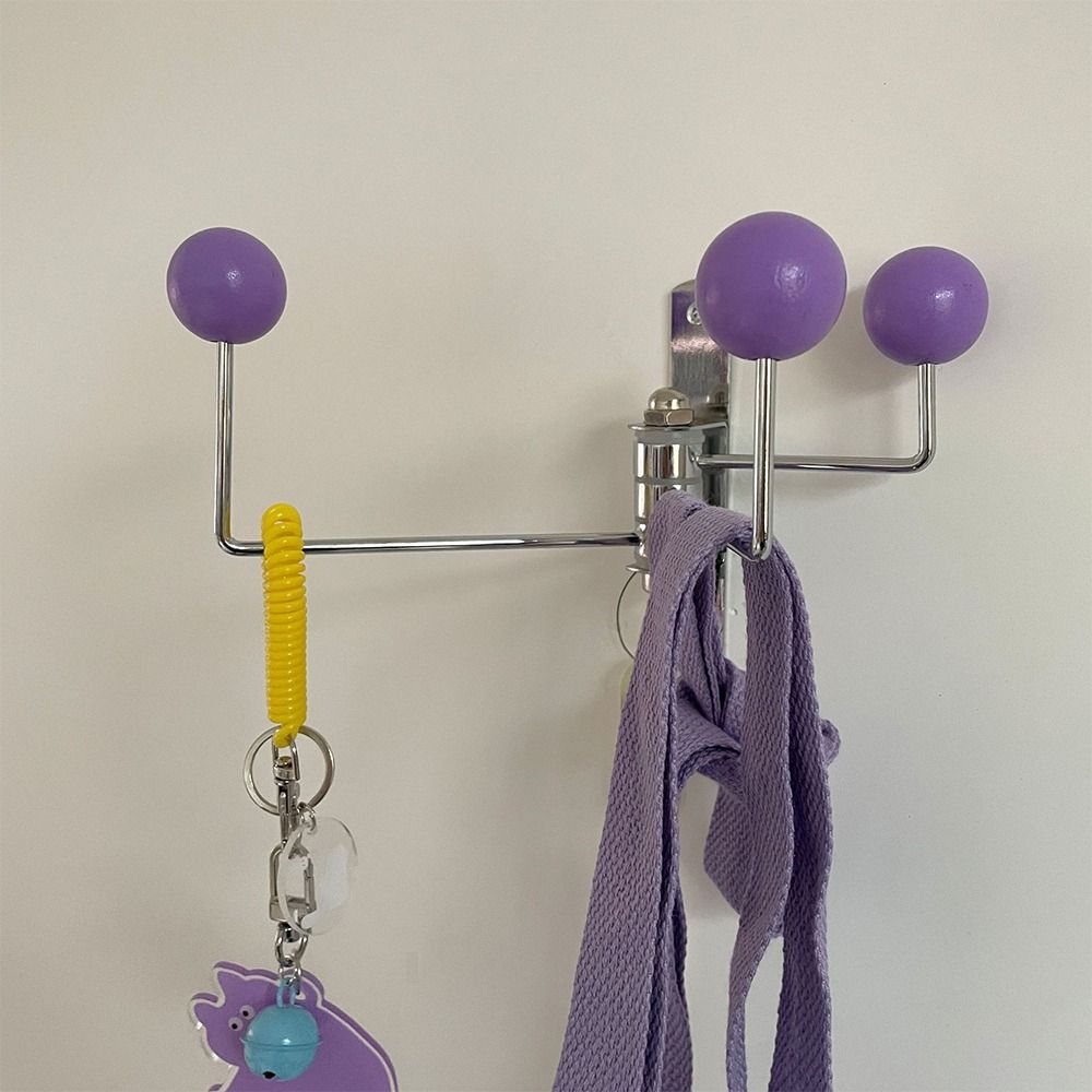 Pastel Color Wall Hanger Metal Bedroom Storage Holder Convenient Rotatable Hook  Home Decoration