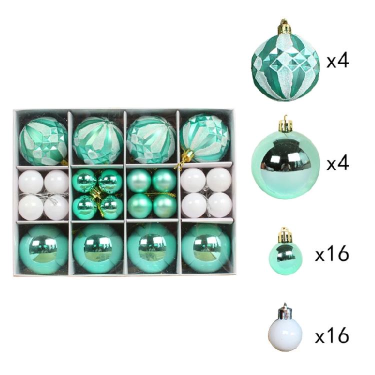 Decorazioni Albero di Natale Palline Sferiche Set Palline da Appendere Ornamenti Decorazione Campanella