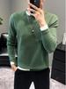 Men's Trendy Fake Two-Piece Sweater, Autumn/Winter Business Casual Round Neck Pullover