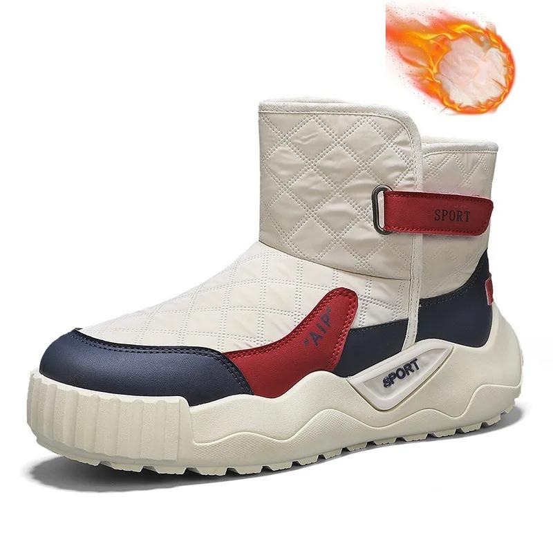 Fashion Men Winter Ankle Snow Boots Men New Thick Soled Waterproof Outdoor Non-slip Soft Warm Cotton Shoes Comfort Non-slip Ankle Boots