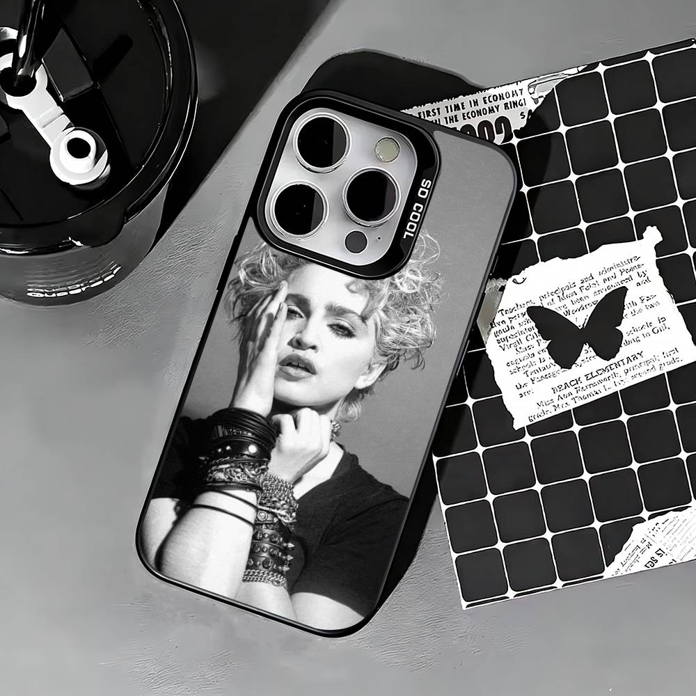 Singer M-Madonna Phone Case For iPhone 17,16,15,14,13,12,11 Plus,Pro Max,XS,Colored silver phone case iPhone14ProMax
