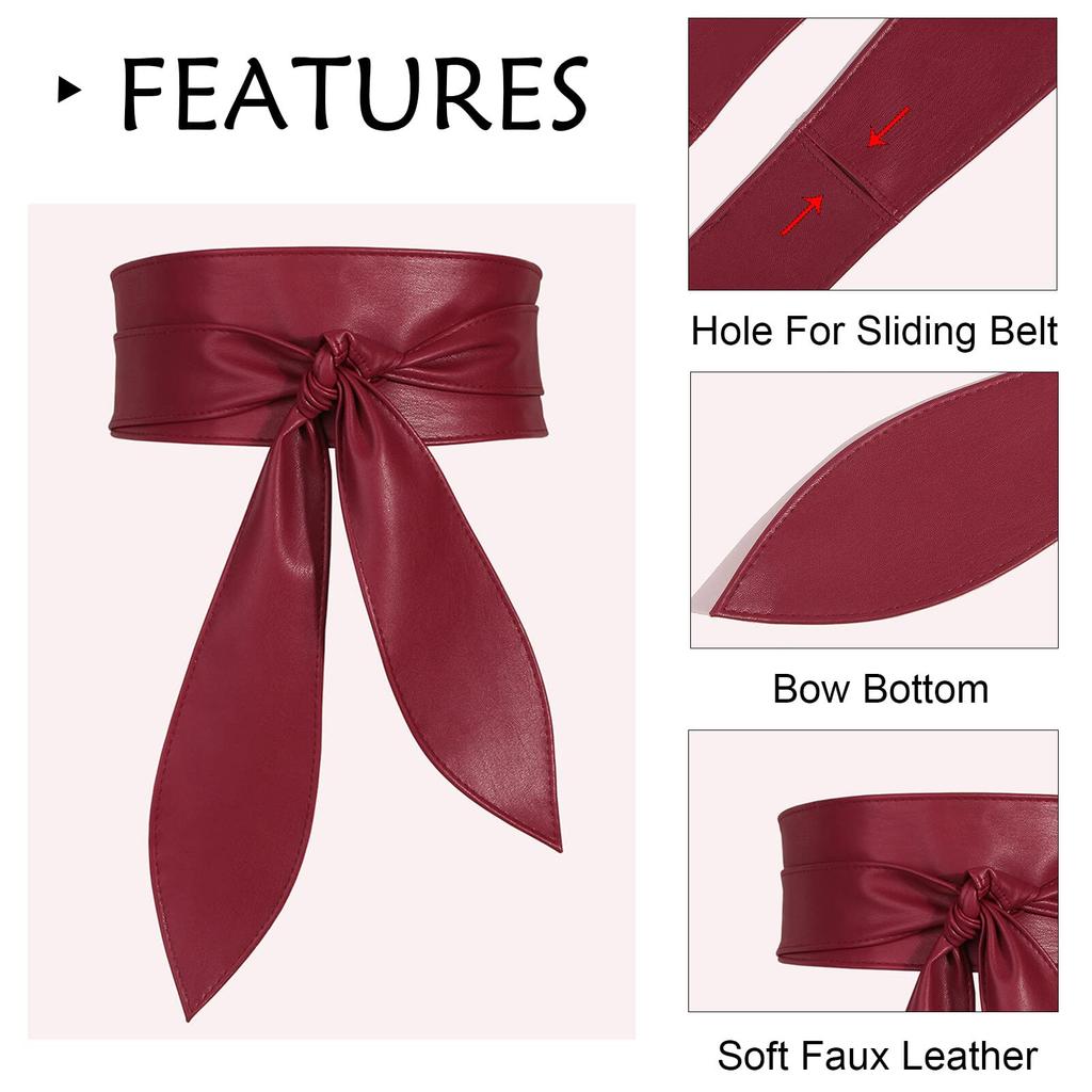 Panegy Sash Wide Ribbon PU Leather Waist Belt for Elegant and Stylish for and Casual Wear Women's Belt, Belt, Dresses, Parties, Dates, Weddings,