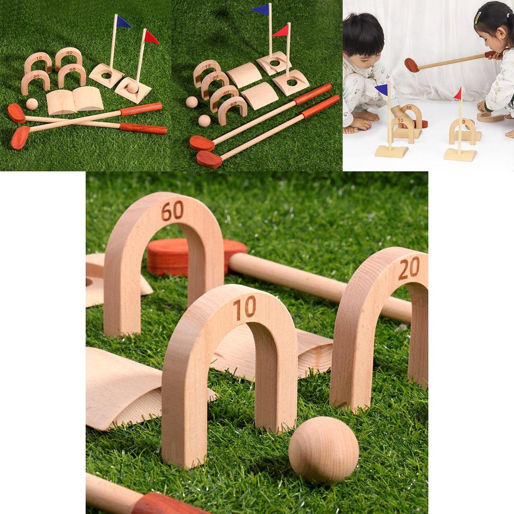 Wooden Simulated Golf Kit Educational Toy For Children Family Game Night