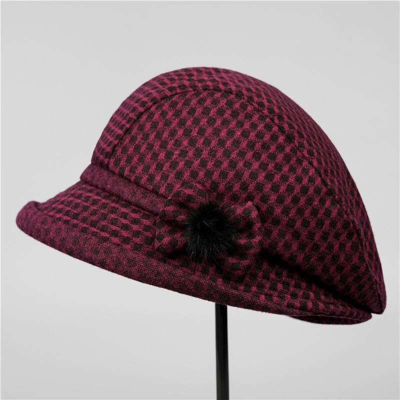 

Autumn and winter woolen basin hat warm fisherman hat casual cotton hat women s cap M（56-58cm）