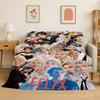Kpop Felix Stray Kids Hudební flanelová deka Měkká teplá přehozová deka do ložnice obývacího pokoje postele cestování kempování piknik Dárek