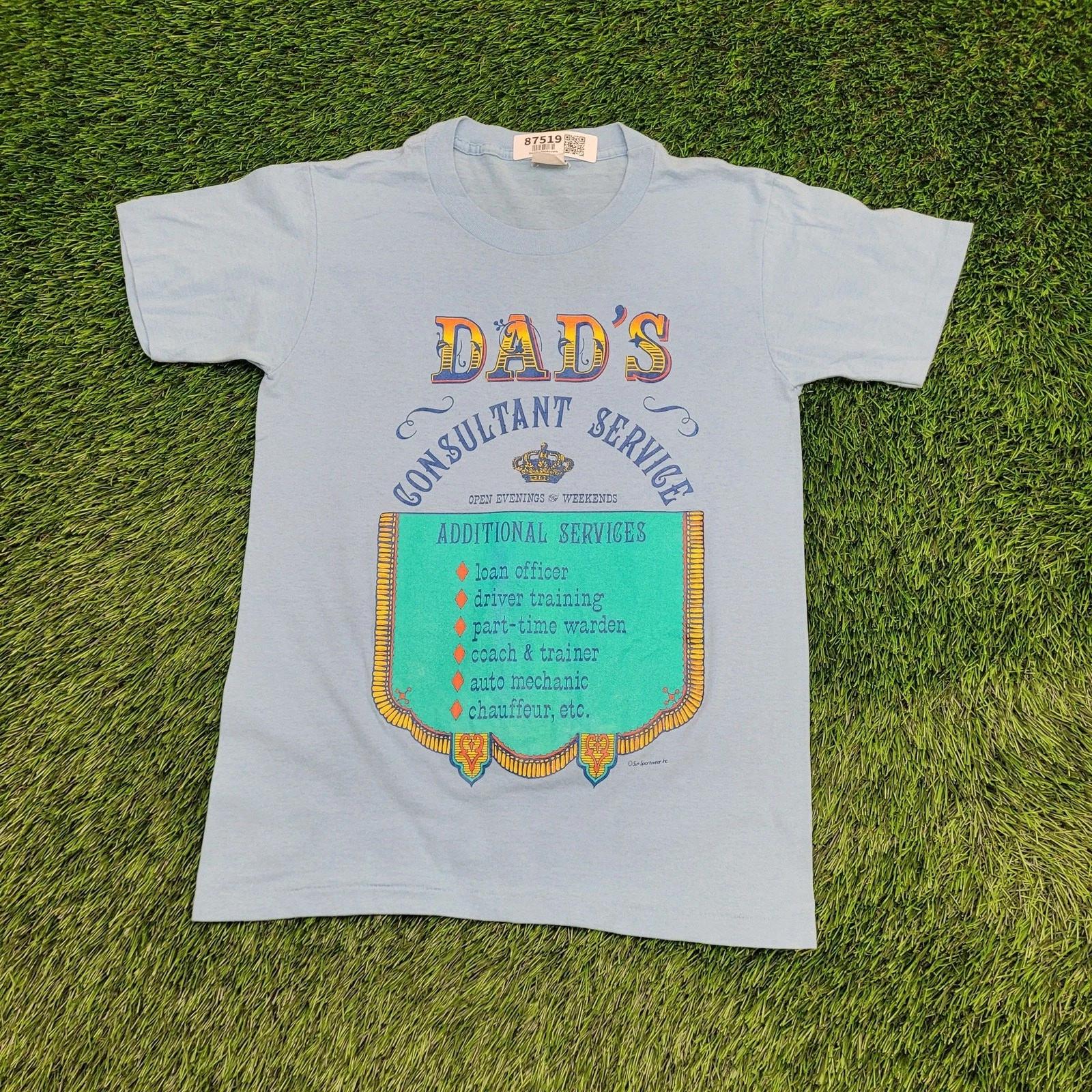 

Vintage 80s Funny Dad Shirt XS/S 18x25 Blue Dad-Joke USA S
