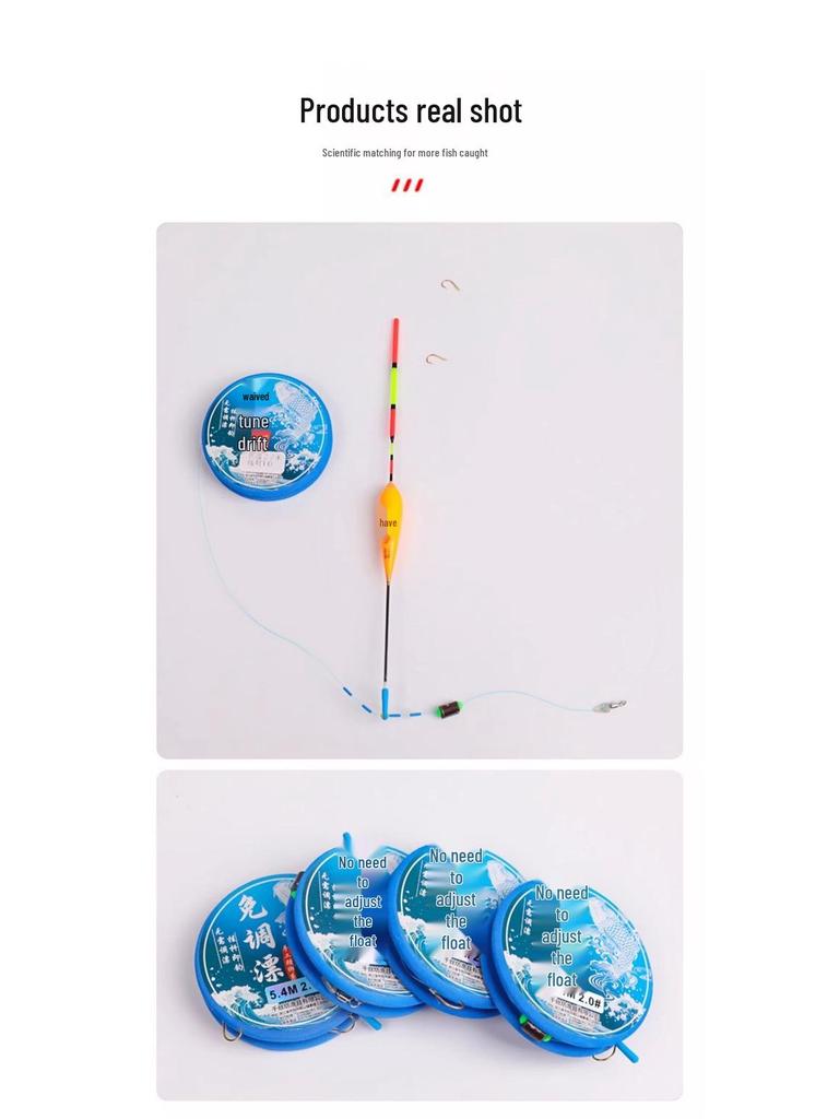 Vorgebundenes Hochsensibles Karauschen-Schwimmer-Set: Enthält Schwimmer, Hauptschnur, Doppelhaken und Vorfach zum Bachfischen.