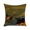 Halloween! Watercolor pumpkin black cat Digital printing short plush pillow covers for car sofa office cushion cover home goods
