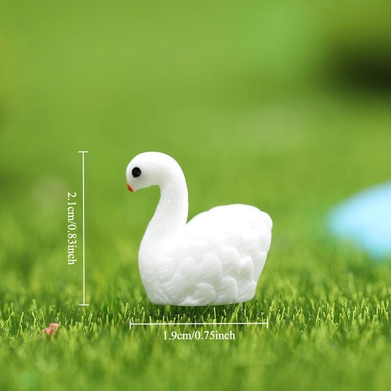 

10pcs Swan Resin Ornament Miniature Landscape Succulent Decor Handcrafted Home Decoration