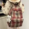 Schultasche Japanischer Stil Herbst Vintage Gestreift Kariert Schultasche Weiblich Koreanische Version Mittelschüler Rucksack Vielseitiger Rucksack