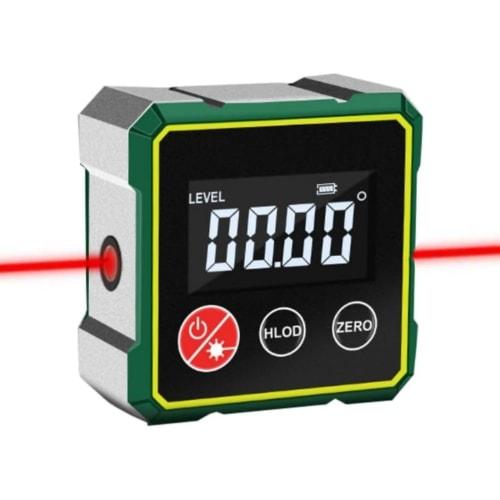 Fouytui Magnetic Digital Angle Finder, Level, Laser, Small Digital Level, Laser Level, Laser Measuring Instrument with LCD Display, Precision Measurem