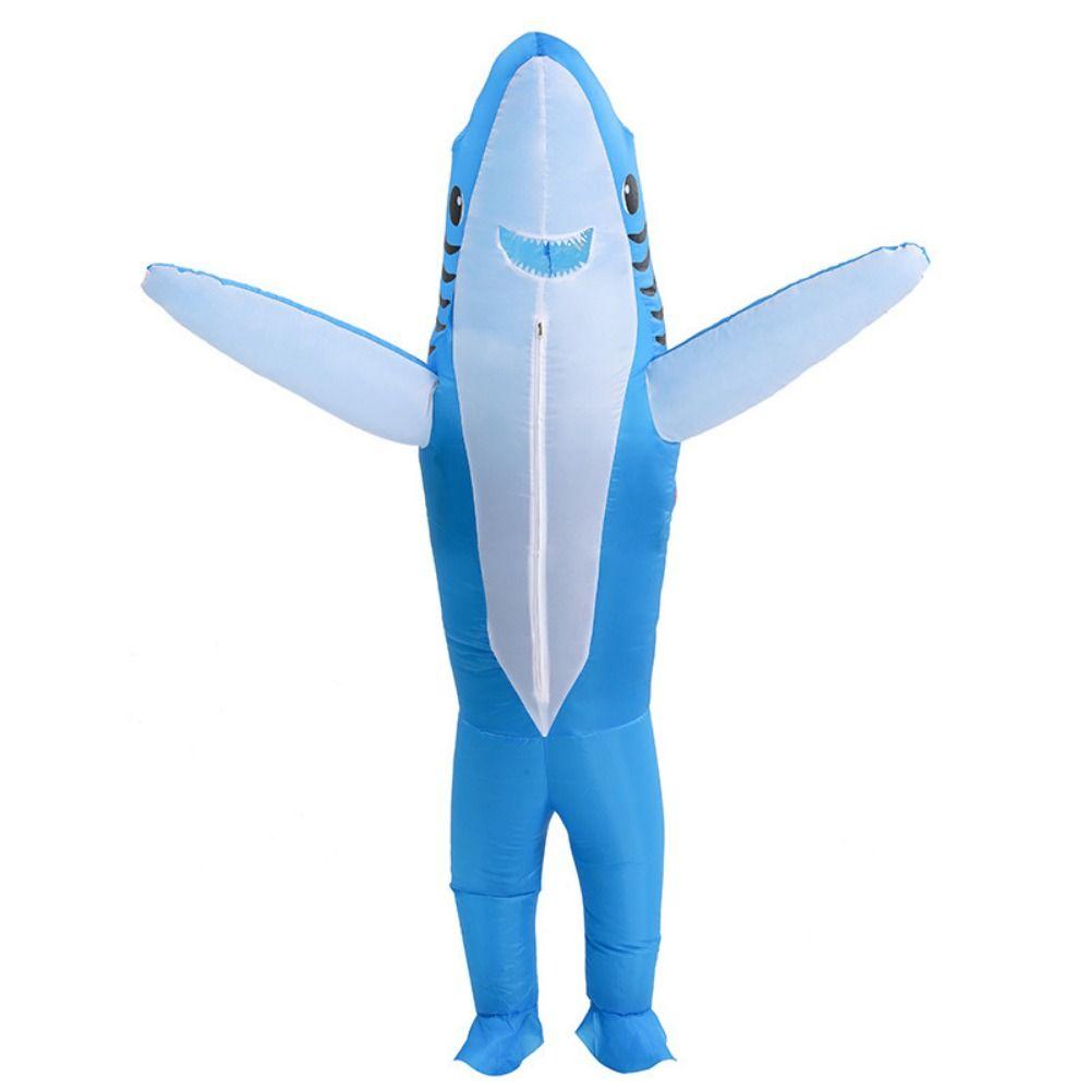Cute Inflatable Shark Costume Full Body Jumpsuit Blow Up Shark Suit  Costume Props