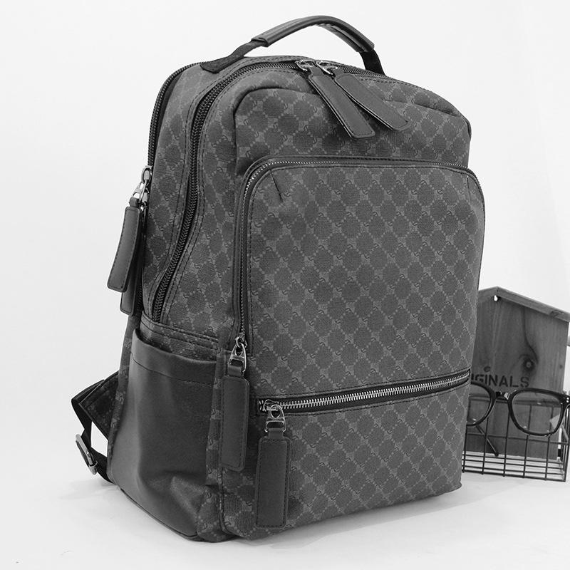 Trendy Korean Plaid Large-Capacity Backpack for Men & Students