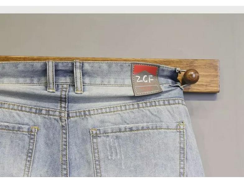Men's Slim Light Blue Denim Workwear Shorts with Contrast Pockets