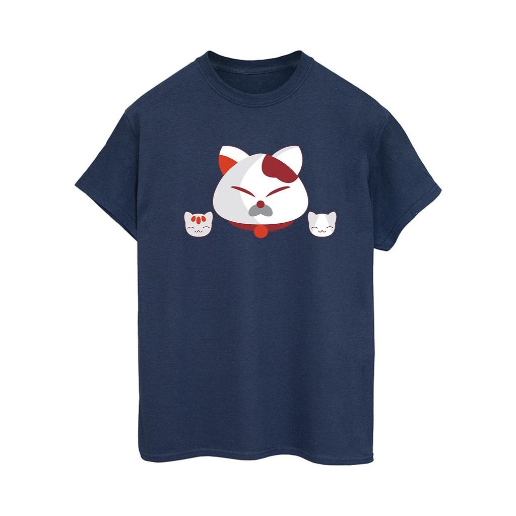Disney Womens/Ladies Big Hero 6 Baymax Kitten Heads Cotton Boyfriend T-Shirt