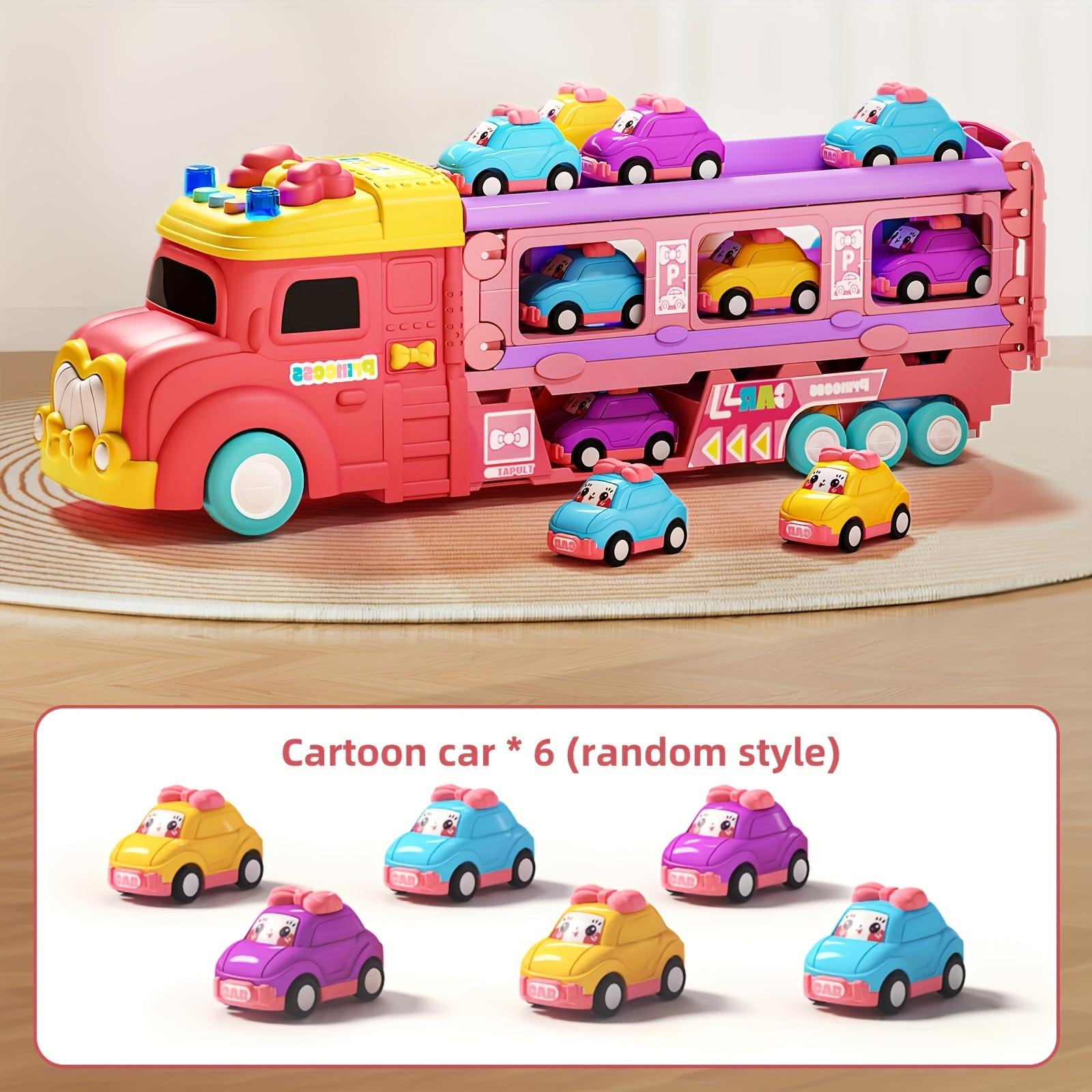 

Дівчачі Машинки для Дітей Рожевий Єдиноріг Складні Транспортні Вантажівки з Підсвічуванням Музикою Машинки Принцеси Подарунок на День народження для Малюків