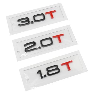 Car ABS 1.8T 2.0T 3.0T Displacement Logo Badge Emblem Decals Sticker For A1 A2 A3 A4 A5 A6 A7 A8 Q3 Q5 Q2 Q7 Q8 Accessories