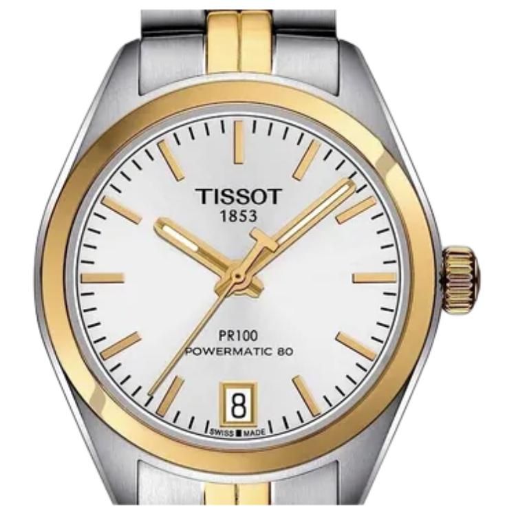 TISSOT PR100 Collection Mechanical Movement 100m Water Resistance Women's Watch 33mm White Dial T101.207.22.031.00
