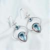 Sky Blue Topaz Gemstone 925 Sterling Silver Jewelry Handmade Drop Earrings 2.2" EE-80-7