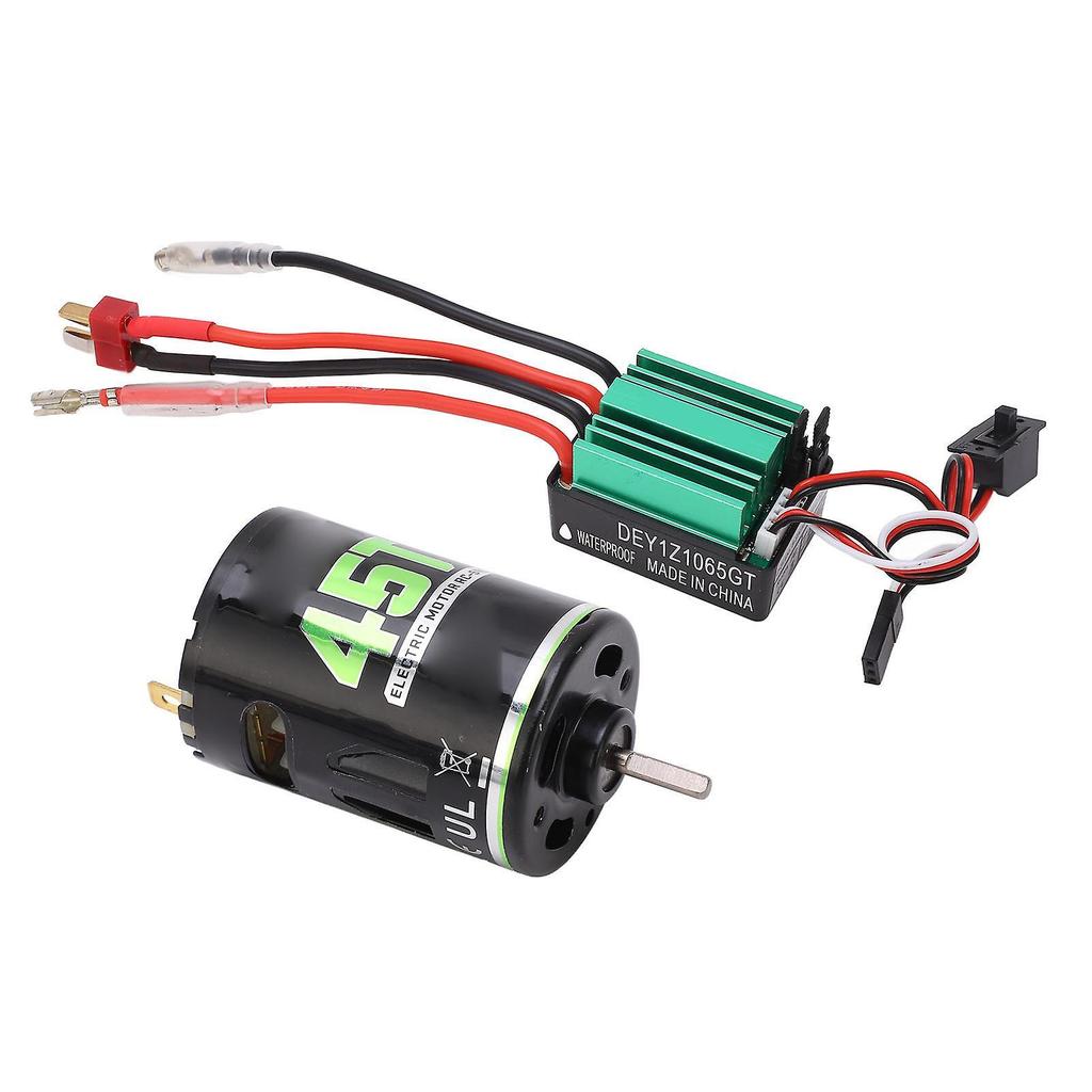 540 Brushed Motor with 65A T Plug ESC High Torsion Waterproof Electric Motor for RC Climbing Car 45T