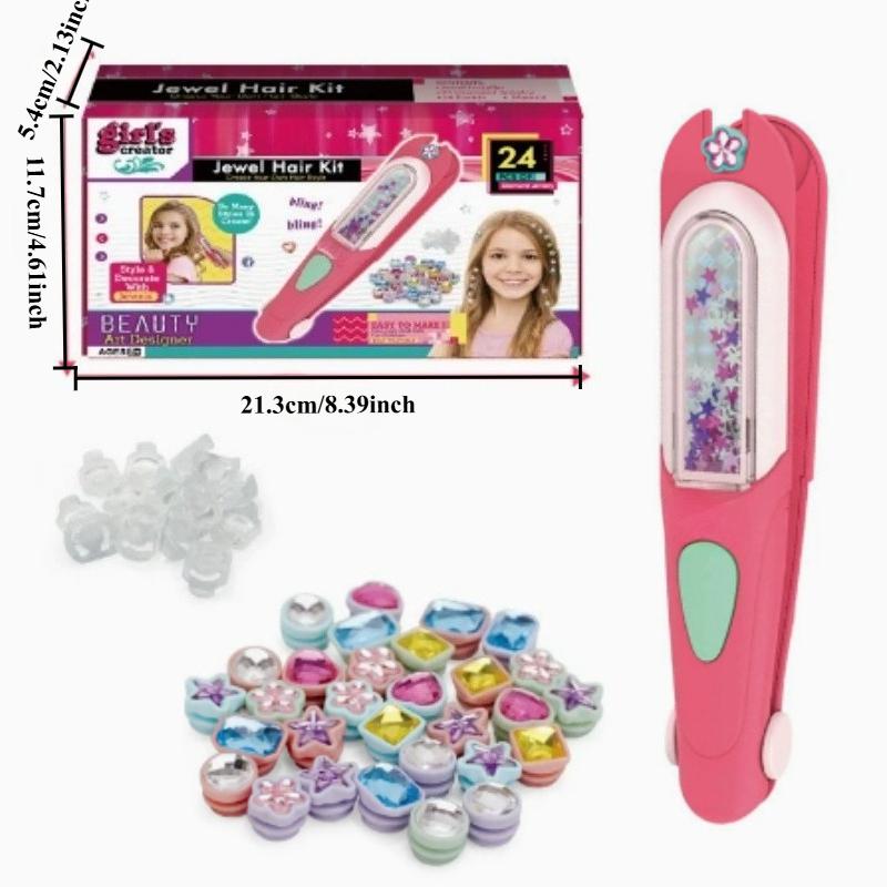 

Girl Gift 5 6 7 8 9 10 Years Old Gems Kit Hair Games Girl 4-10 Years Female Creative Work for Children Birthday Gift Girl 11 12 Years 1