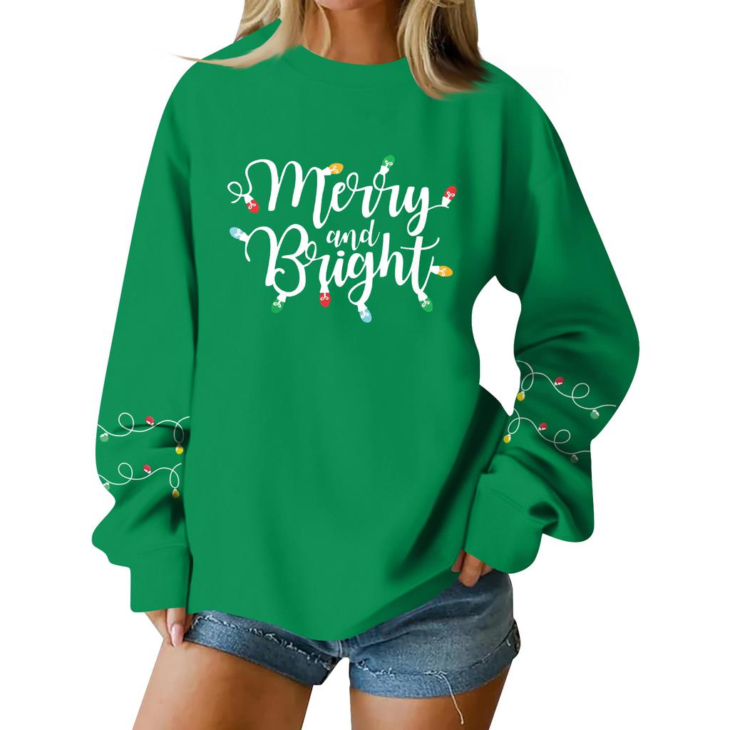 Women  Tops Women's Long Sleeve Sweatshirt Casual Crewneck Loose Fit Pollover Fleece Tops