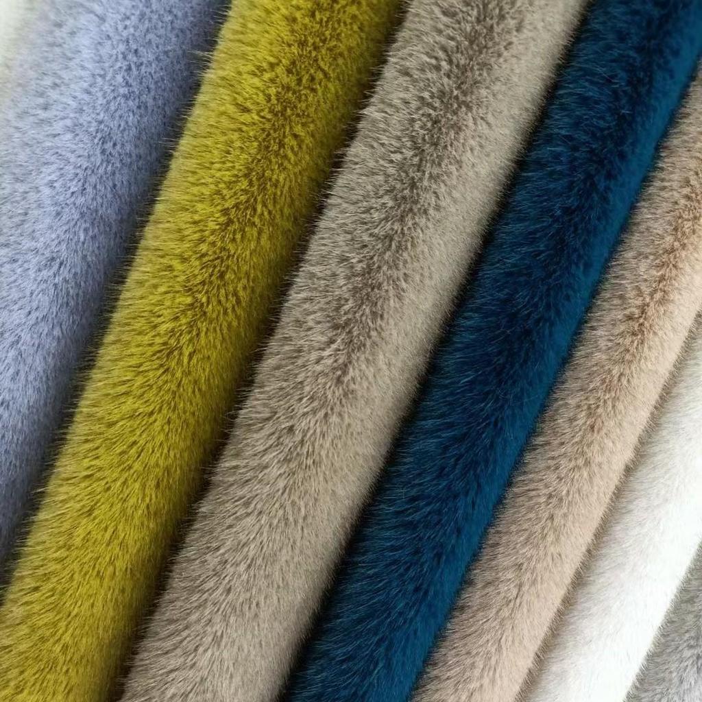 Golden Mink Faux Fur Fabric: High-Low Rabbit, Small European Mink Style