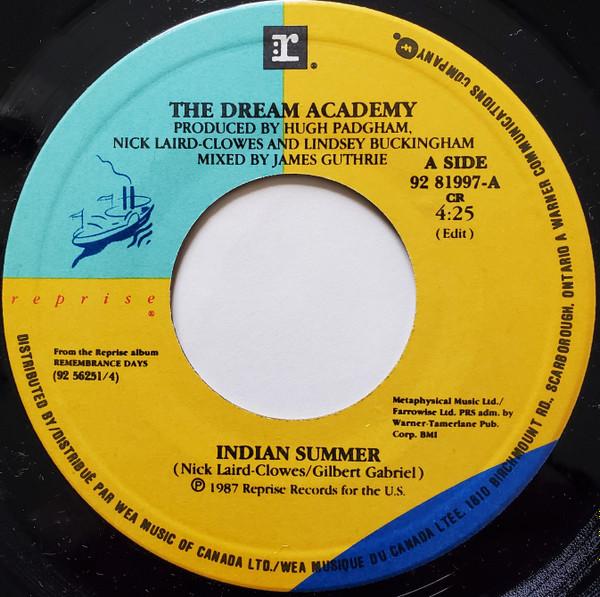 

7inch Record DREAM ACADEMY - Indian Summer 9281997 Reprise Records 1987 Canada Dance & Electronica Used