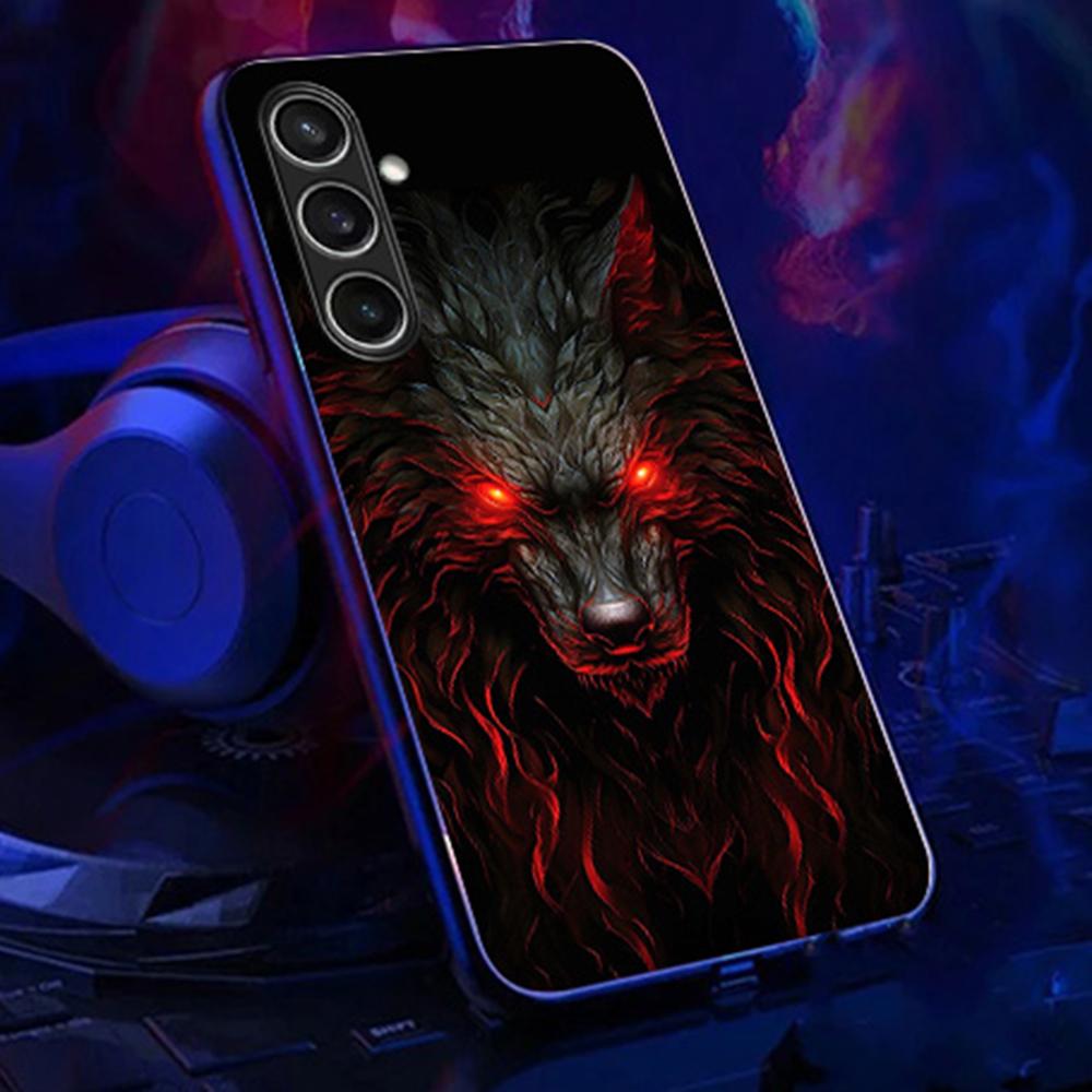 For Samsung Galaxy S24 FE Case Call Flash Series Pattern Printing Tempered Glass+TPU Combo Phone Case