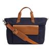 Voyager Canvas Leather Briefcase, Dark Blue For Men & Women