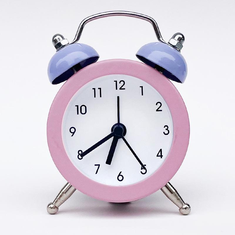 Mini Metal Alarm Clock Cute Creative Student Children's Small Alarm Clock Exchangeable Clock Face