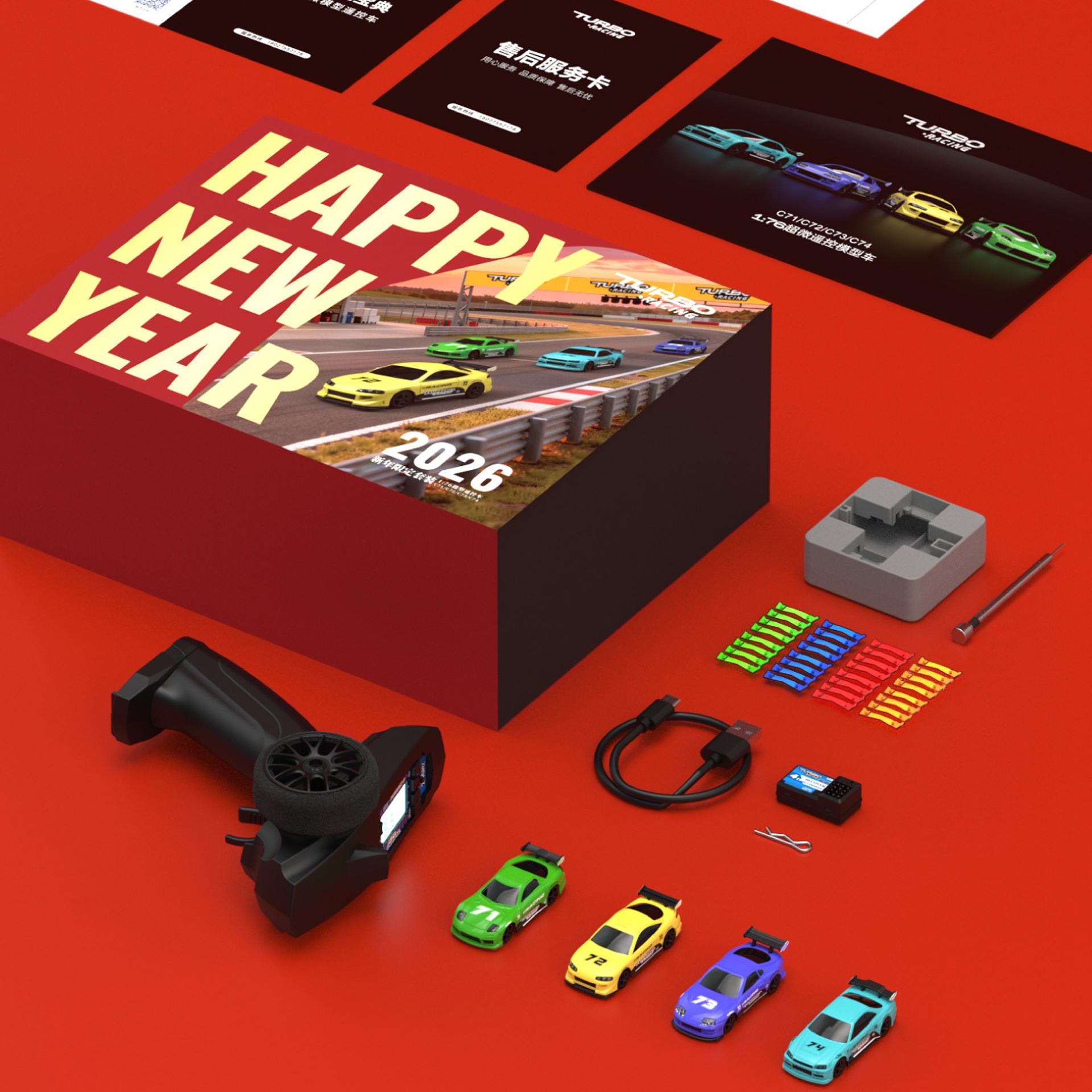 

4 Pcs 1/76 Turbo Racing Micro RC Cars Limited Set Mini C71/C72/C73/C74 RC CAR Mini Racing Car Boy Gift