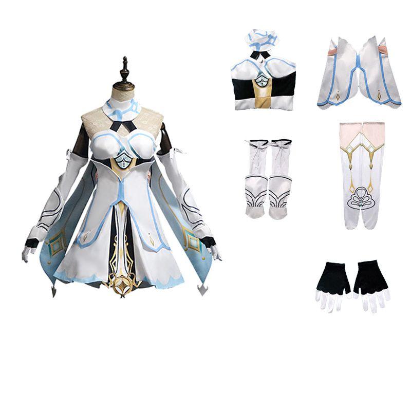 

Костюм для косплея Genshin Lumine Impact на Хэллоуин, женский карнавальный костюм Лолиты FullSet,M